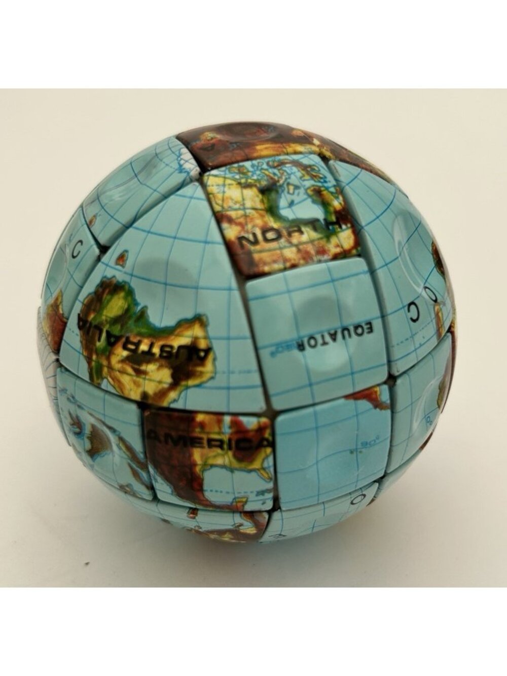 Vintage RARE 1980s Hungarian Globe Puzzle Rubiks Earth Tin Game Strategy Spatial
